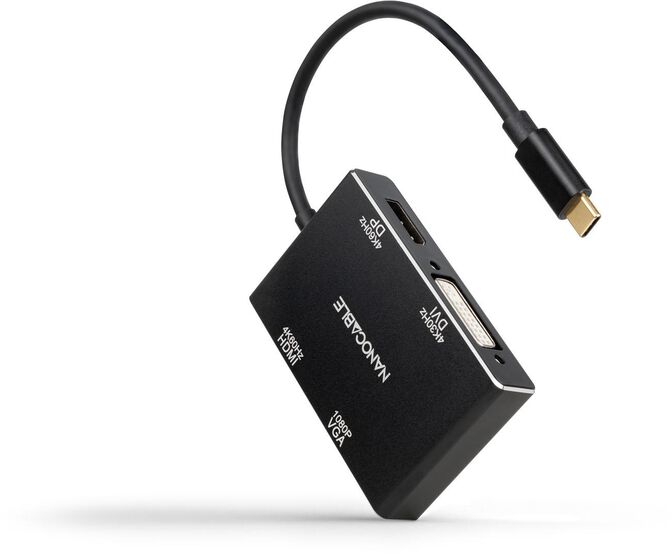 Adaptador Nanocable USB-C > HDMI + DVI/H + DP/H + VGA/H image number 0