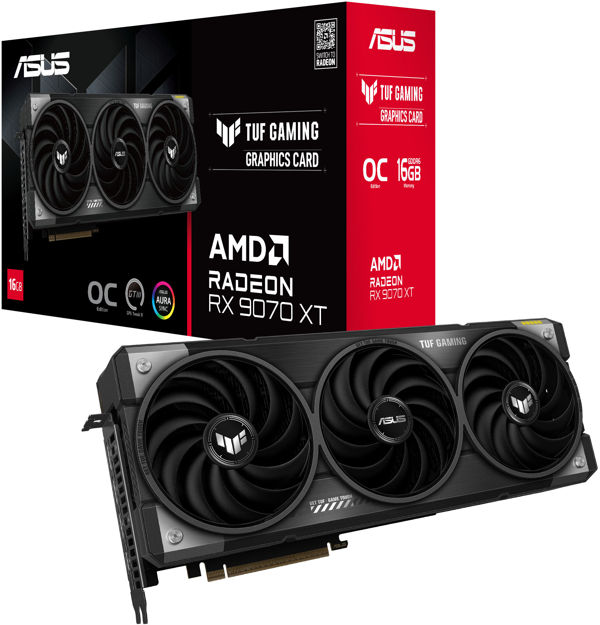 Tarjeta Gr&aacute;fica Asus Radeon RX 9070 XT TUF Gaming OC 16GB GDDR6
