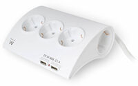 Regleta Ewent 5 Tomas + 2 Portas USB 16A Blanco