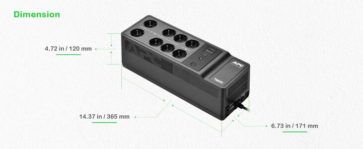 UPS APC Back-UPS 500VA 8 Tomas Schuko image number 13