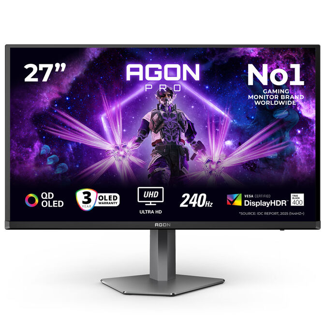 Monitor AGON by AOC PRO 27" AG276UZD QD-OLED UHD 240Hz 0.03ms Adaptive Sync HDR400 image number 0