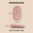 Rat&oacute;n Logitech Pebble 2 M350s Bluetooth Rosa image number null