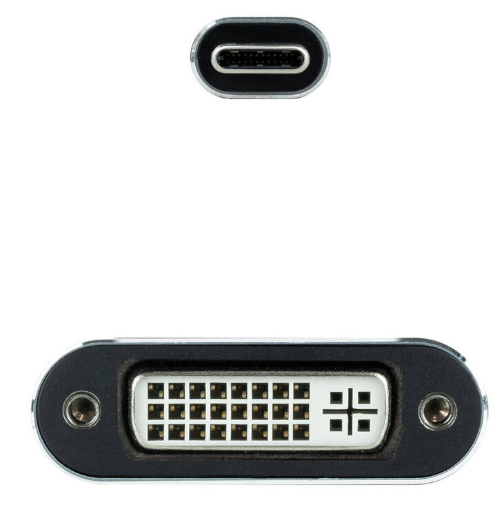 Adaptador NanoCable USB-C para DVI-D 15 CM Gris image number 2
