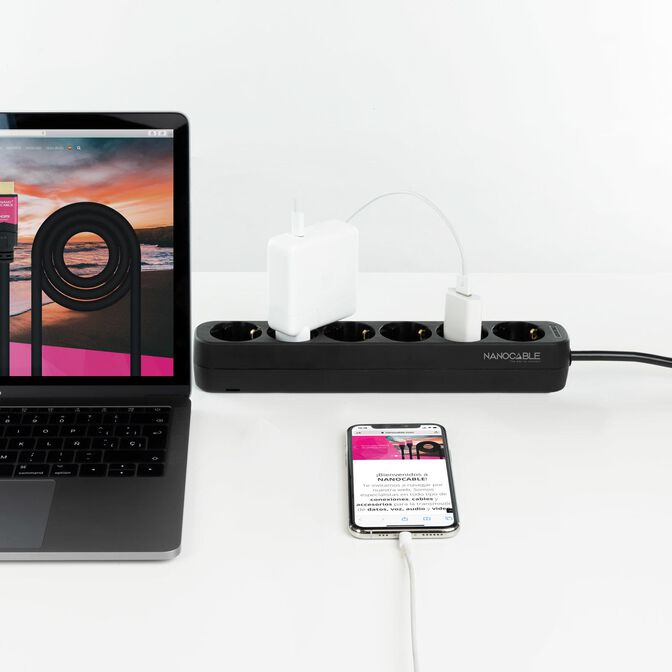 Regleta NanoCable 6 Tomas 1.4 M Negro image number 3