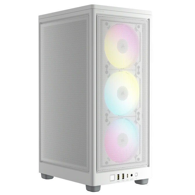 Torre Mini-ITX Corsair iCue 2000D RGB Blanco Cristal Templado image number 0