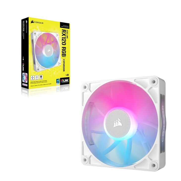 Ventilador Corsair iCUE Link RX120 RGB PWM Blanca 120mm image number 1