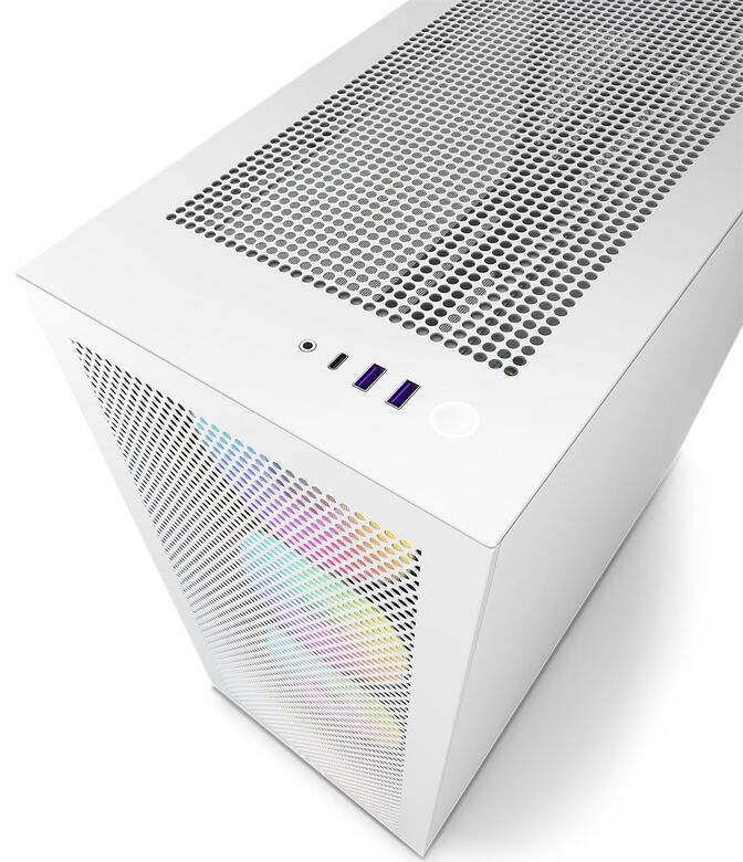 Torre ATX NZXT H7 Flow RGB Blanca Cristal Templado image number 4