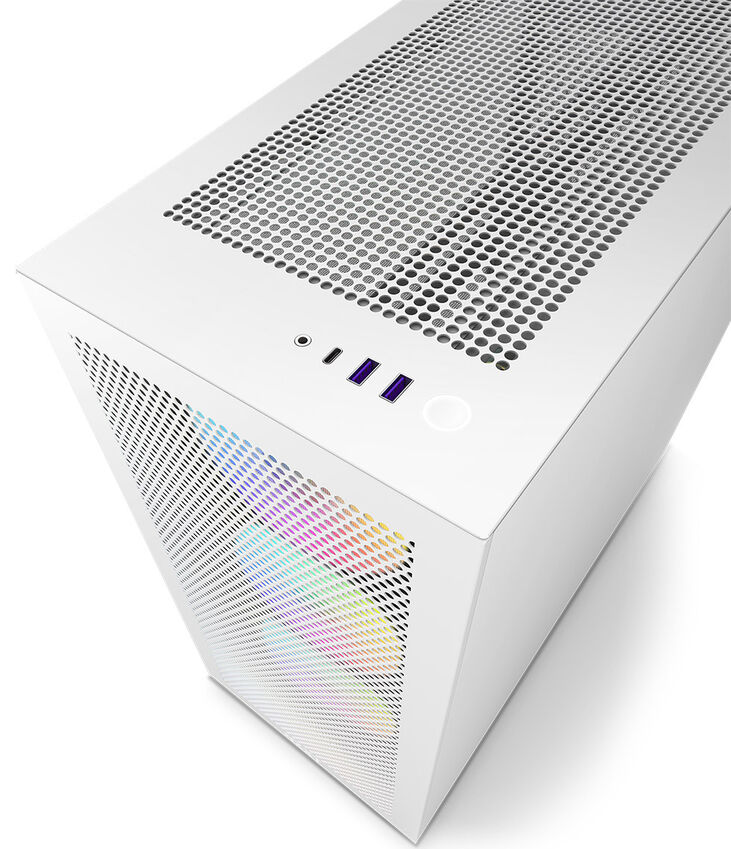 Torre ATX NZXT H7 Flow RGB Blanca Cristal Templado image number 4