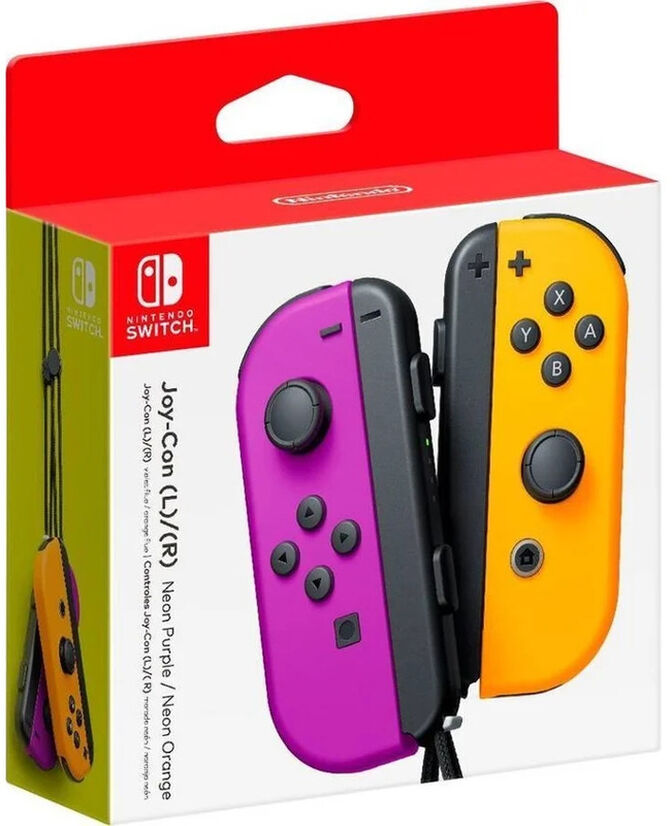 Mando Nintendo Joy-Con (set Izq/Der) Morado Ne&oacute;n / Naranja Ne&oacute;n image number 1