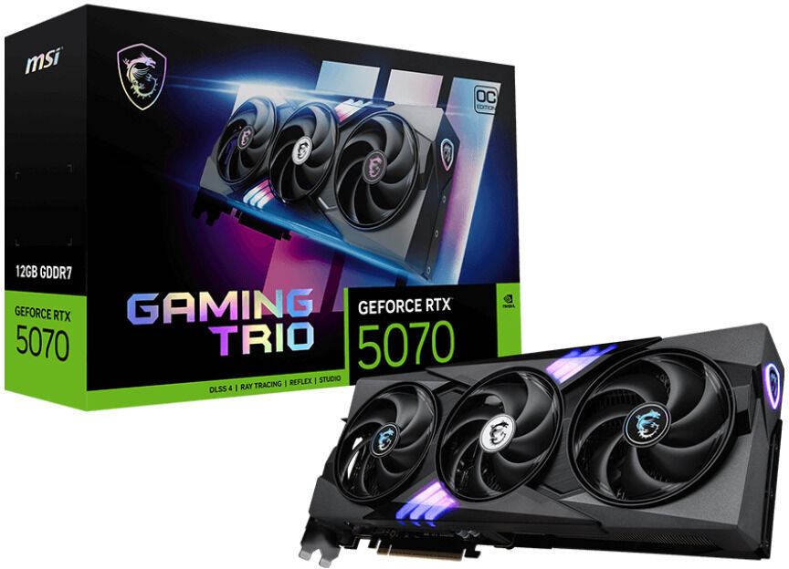 Tarjeta Gr&aacute;fica MSI GeForce&reg; RTX 5070 GAMING TRIO OC 12GB GDDR7 DLSS4