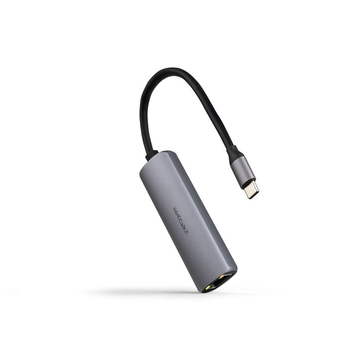 Hub Convertidor Nanocable USB-C a RJ45, PD 100W, USB-C/M, 18 CM image number 0