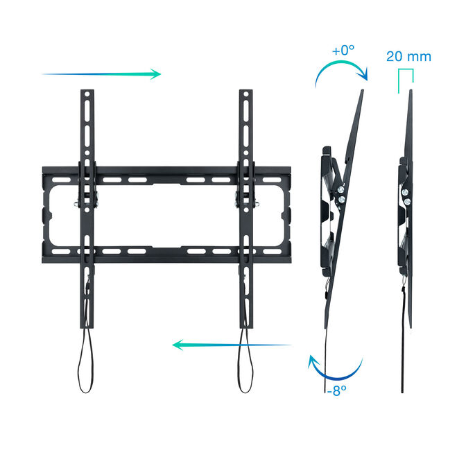 Soporte de Pared Tooq Tilt 32" a 70" Max. 45Kg Negro image number 4