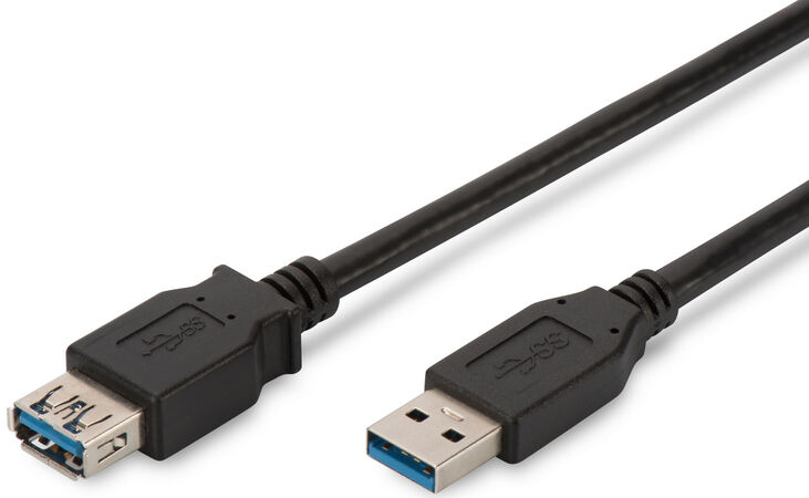 Cable USB 3.0 Ewent Tipo A Macho para Tipo A Hemea 3 M Negro image number 1