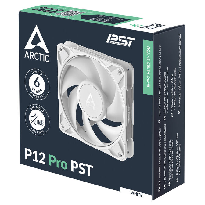 Ventilador Arctic P12 PRO PWM PST 120mm - Blanco image number 5