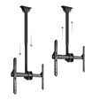 Soporte de Techo Tooq Tilt GiRat&oacute;nrio e Extens&iacute;vel 37" a 70" Max. 50kg Negro image number null