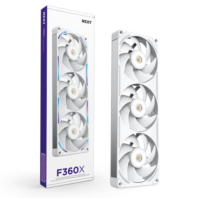 Ventilador NZXT F360x Perfomance RGB 120mm - Single-Frame Blancas - Triplo Ventilador 120mm (360mm) image number 17
