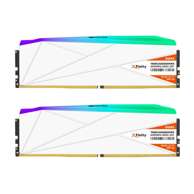 V-Color Kit 32GB (2 x 16GB) DDR5 6000MHz Manta Xfinity RGB Blanco CL30 image number 2