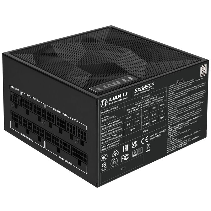 Fuente Modular Lian Li SX 850W 80+ Platinum Negro image number 2
