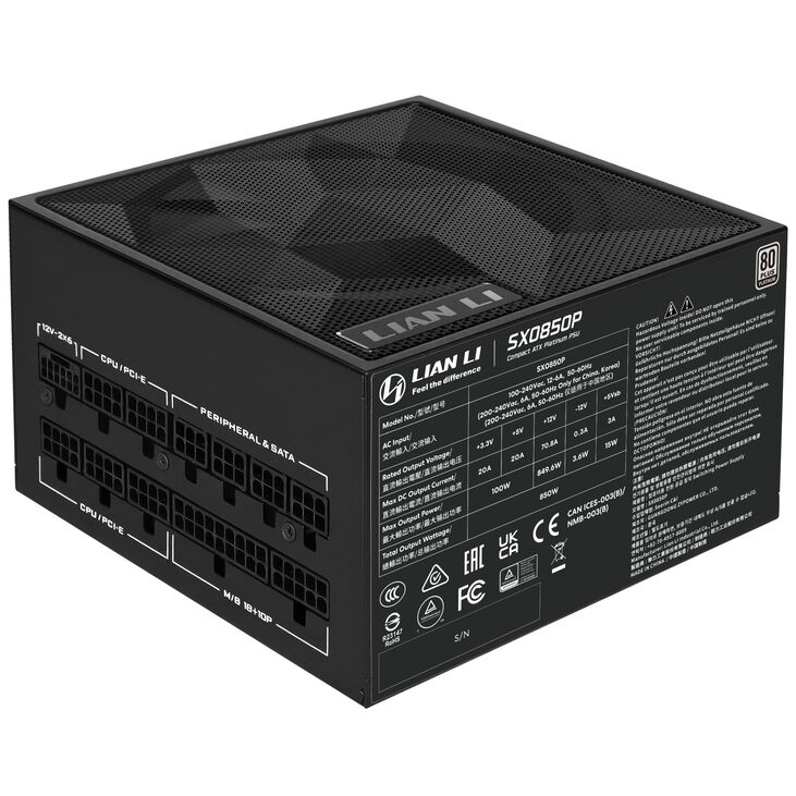 Fuente Modular Lian Li SX 850W 80+ Platinum Negro image number 2