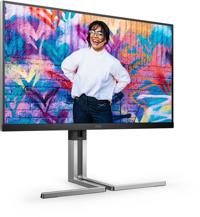 Monitor AOC 27" Q27U3CV IPS QHD 75Hz USB-C (PD65W) USB-C Docking image number 2