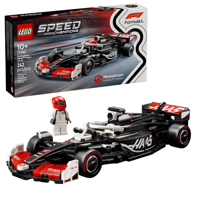 LEGO Speed Champions: Coche de Carreras MoneyGram Haas F1 Team VF-24, 242 Piezas (77250) image number 0