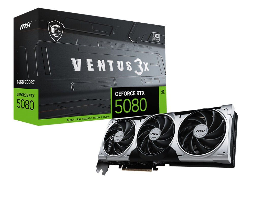 Tarjeta Gr&aacute;fica MSI GeForce&reg; RTX 5080 VENTUS 3X OC PLUS 16GB GDDR7 DLSS4