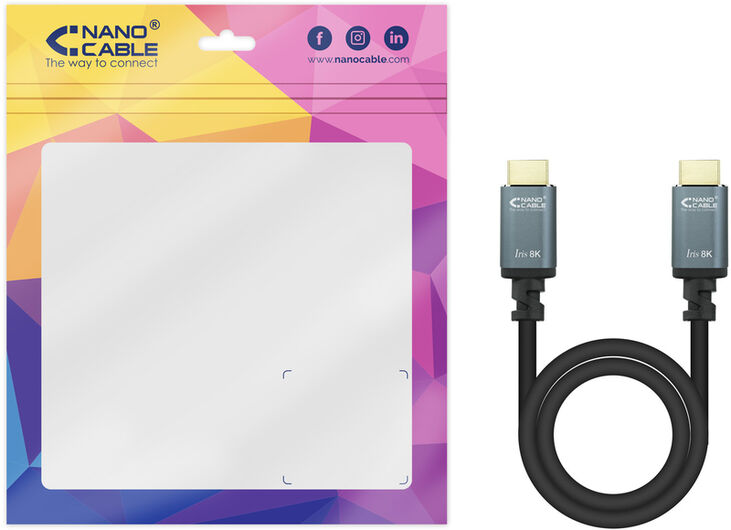 Cable HDMI V2.1 8K NanoCable IRIS USB-A M/M 2 M Negro image number 5