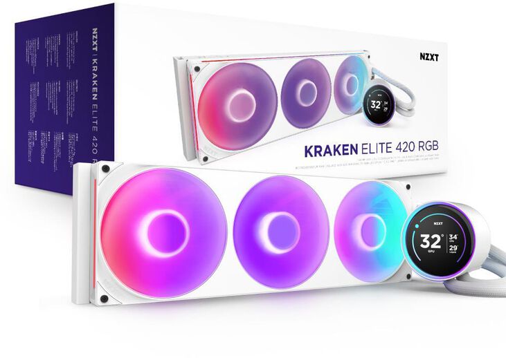 Kit de Refrigeración Líquida CPU NZXT Kraken Elite 420 (2025) RGB Blanco image number 5