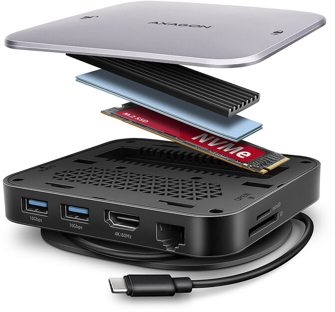 AXAGON HMC-UFO USB-C HUB 10Gbps UFO 9 en 1 image number 0