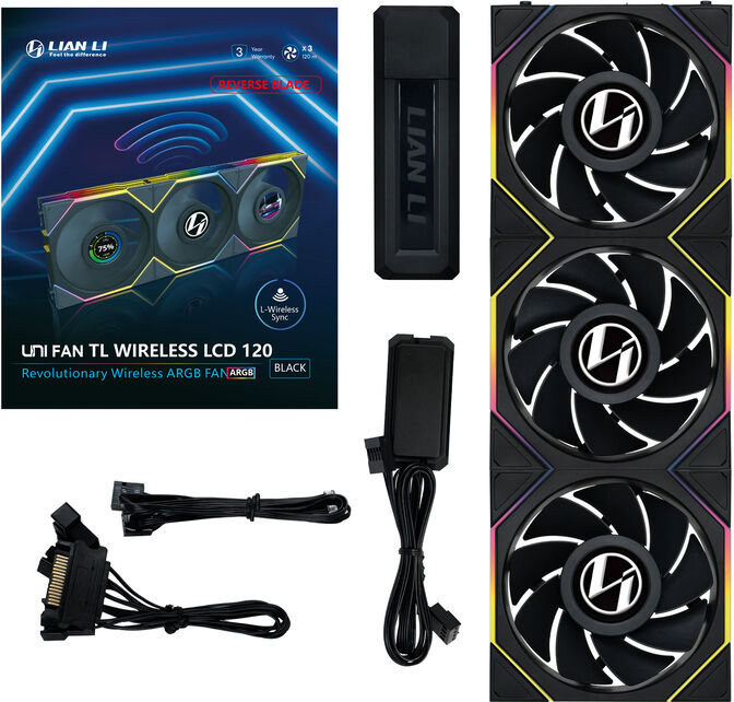 Ventilador Lian Li UNI FAN TL120 LCD Wireless RGB Reverse PWM Negro 120mm (Pack 3) image number 8