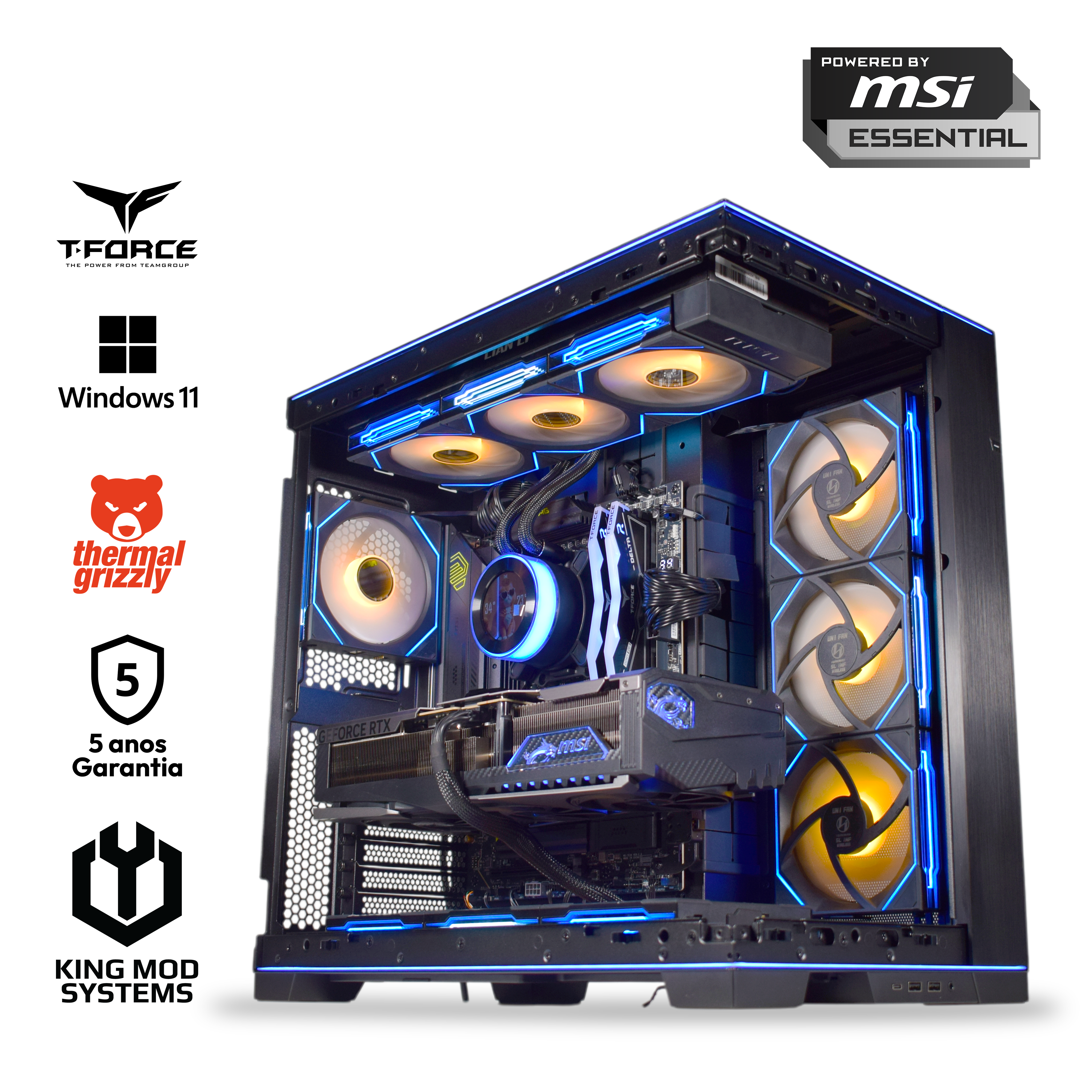 Ordenador King Mod Gamer-PC Ryzen 7 9850X3D 64GB DDR5 2TB RTX 5090 WiFi W11 V2