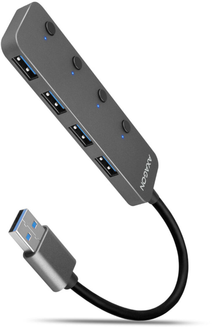 Hub Switch AXAGON HUE-MSA Superspeed USB-A, 4x USB 3.0, Activo - 20cm image number 0