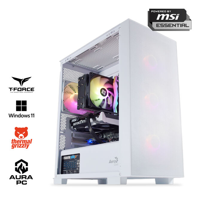 Ordenador AURA Gamer-PC Intel i5 12400F 16GB DDR5 500GB RTX 5060 WiFi W11 Bonus