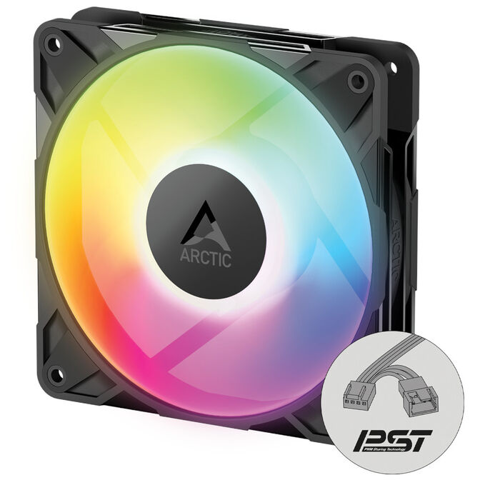 Ventilador Arctic P12 PRO PWM PST Low Noise ARGB 120mm - Negro image number 2