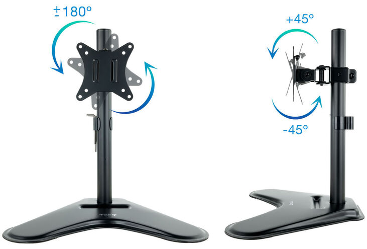 Soporte de Mesa Tabletop Tooq Tilt e Altura Ajustable 17" a 32" Max. 9kg Negro image number 1