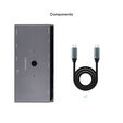 Switch Conmutador KVM Nanocable 2x USB-C a 3xUSB-A+2xPD+HDMI+DP+Audio image number null
