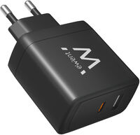 Cargador Ewent EW1330 USB-C/USB-A GaN Fast Charger 65W Negro
