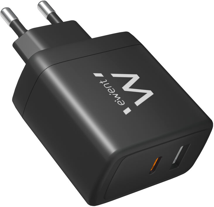 Cargador Ewent EW1330 USB-C/USB-A GaN Fast Charger 65W Negro image number 0