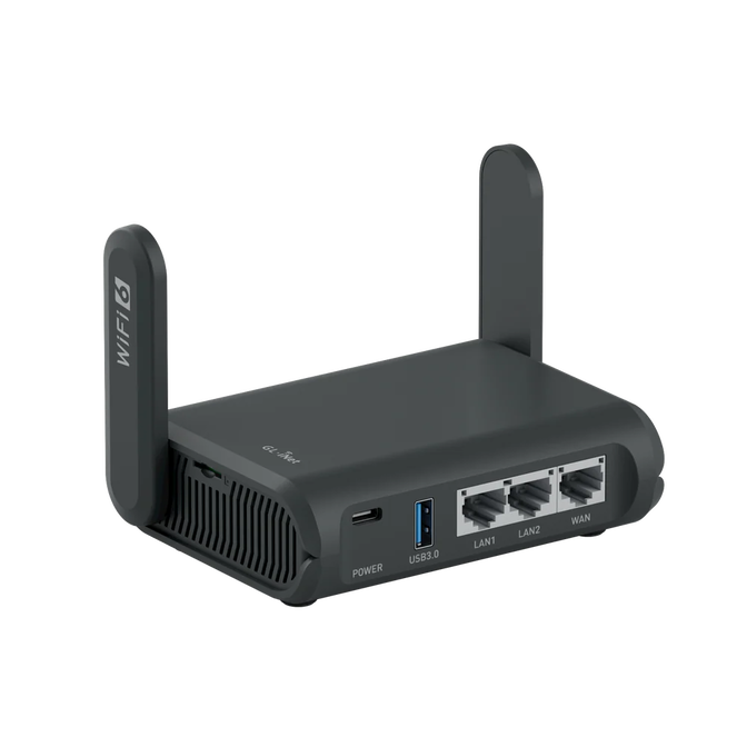 Router de Viagem GL.iNet GL-AXT1800 Slate AX Wireless AX1800 Wi-Fi 6 Dual Band image number 0