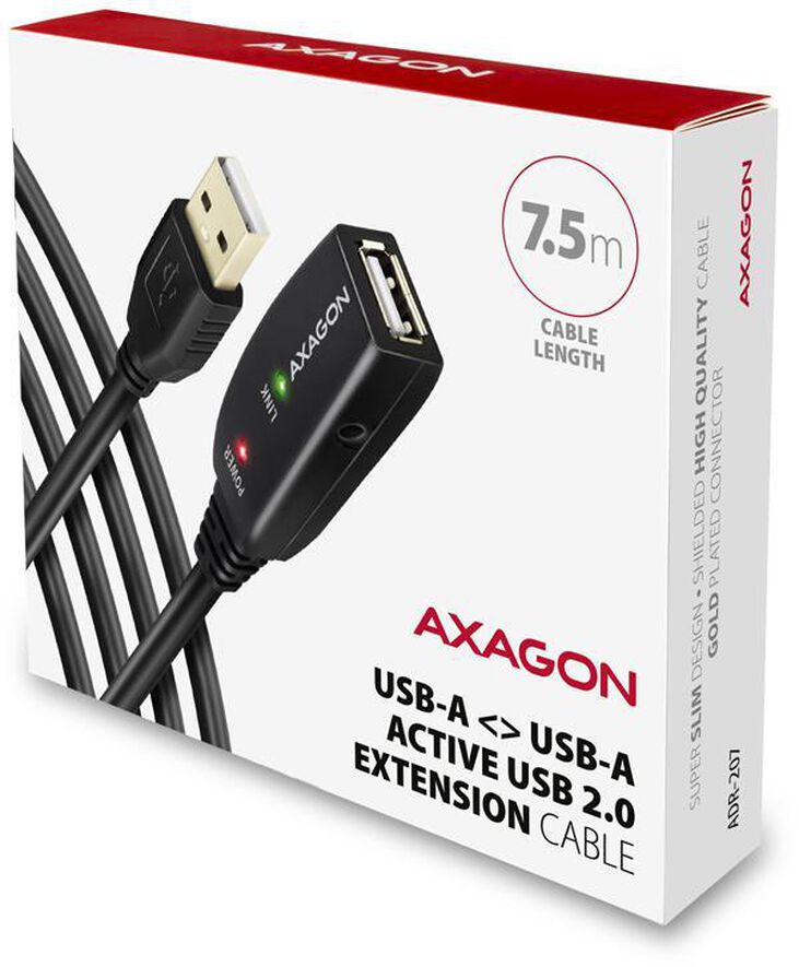Cable Extensión AXAGON ADR-207 Activo USB, USB 2.0, USB-A para USB-A - 7.55m image number 7