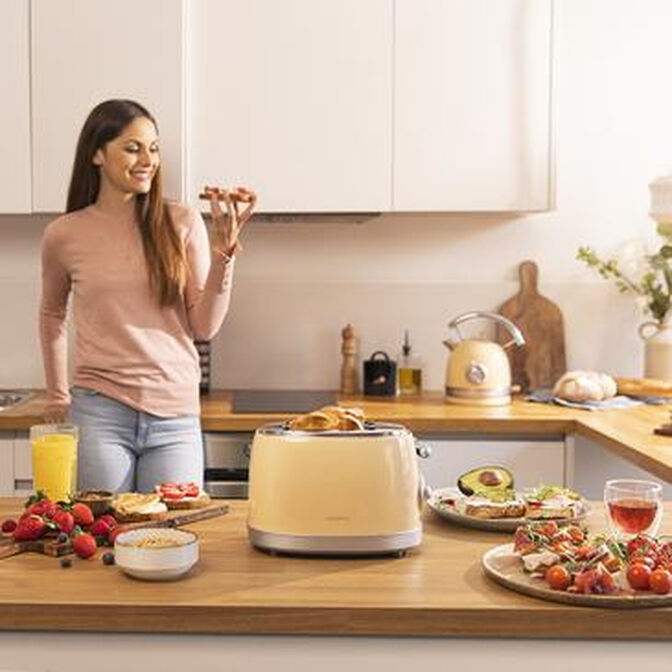 Tostadora Vertical Cecotec Toast and Taste 800 Vintage Light Yellow image number 3