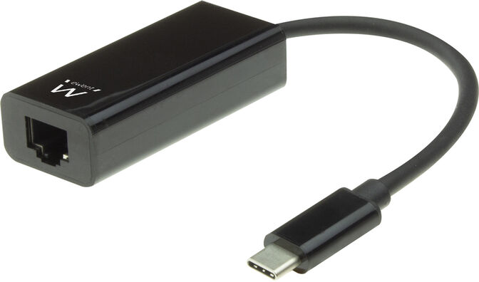 Adaptador Gigabit Ewent USB-C para Gigabit Negro image number 0