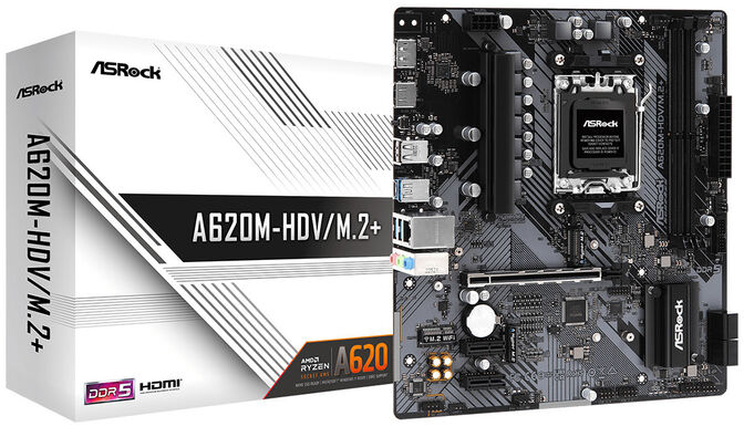 Asrock A620M-HDV/M.2+ AMD A620 Z&oacute;calo AM5 micro ATX image number 0