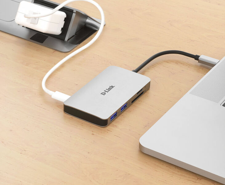 HUB USB D-Link USB-C Macho para 2 x USB 3.0 Tipo A Hemea + 1 x HDMI + Leitor Tarjetas (Micro SD + SD) + 1 x USB-C (até 100W) image number 2