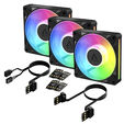 Ventilador Arctic P12 BioniX PWM ARGB 120mm (Pack 3) - Negro image number null