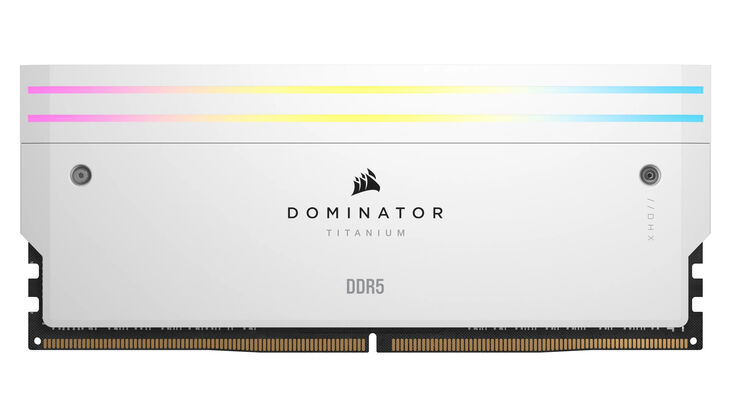 Corsair Kit 32GB (2 x 16GB) DDR5 6000MHz Dominator Titanium RGB White CL30 image number 2