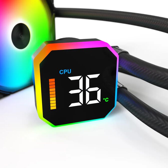 Water Cooler CPU Montech HyperFlow Digital 360mm Preto image number 4