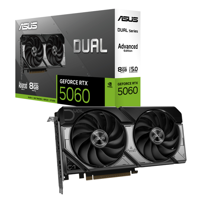 Tarjeta Gr&aacute;fica Asus GeForce&reg; RTX 5060 Dual OC Advanced 8GB GDDR7 DLSS4 image number 0