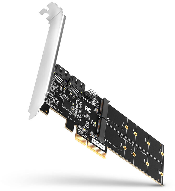Controlador PCIe AXAGON PCES-SA4M2, 2x SATA 6G port + 2x M.2 B-key SATA port + LP image number 0