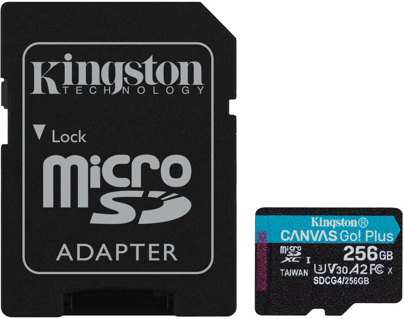 Tarjeta de Memoria Kingston Canvas Go! Plus Gen4 200MB/s MicroSDXC UHS-I U3 V30 A2 256GB